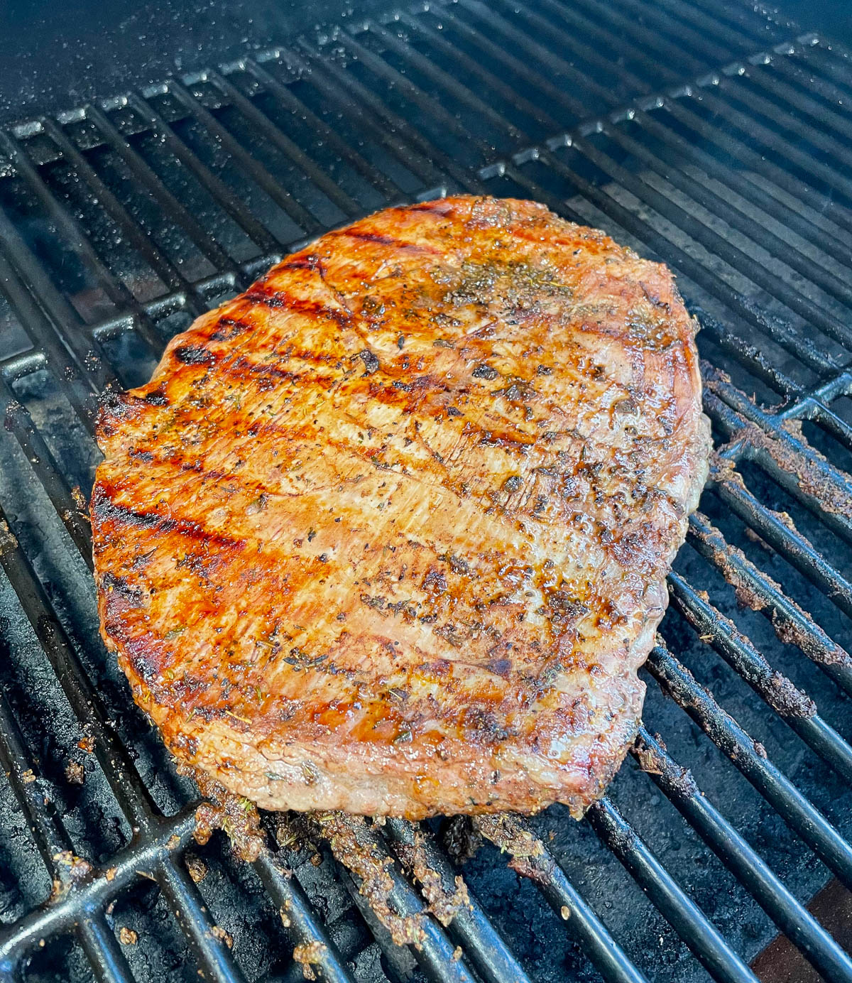 flank steak on the grill